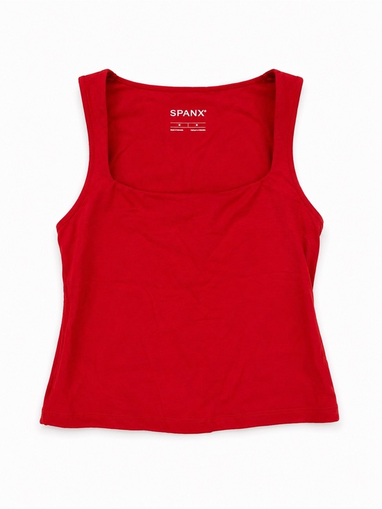 SPANX Tops - Spanx Womens Medium Red BoostUp Square Neck Shelf Tank Activewear Top NWT